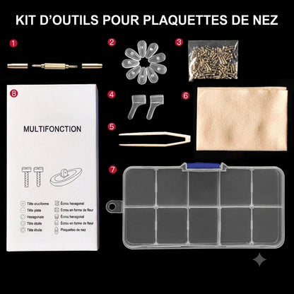 SilkEase™ Kit de Réparation pour Lunettes avec Plaquettes de Nez