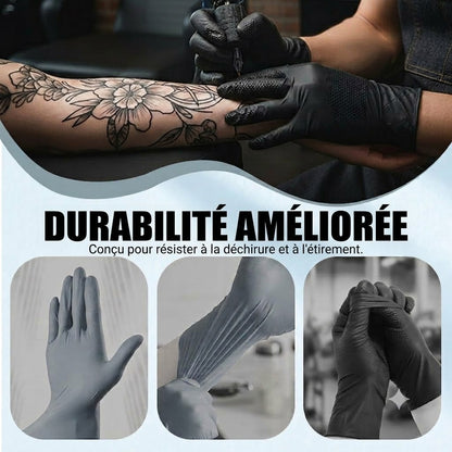 ANBOSON™ Gants en Nitrile Renforcés   Anti-Acide & Anti-Huile, Sans Poudre & Haute Adhérence