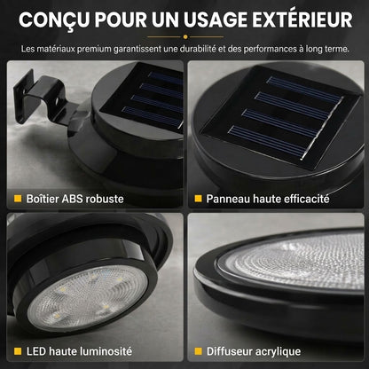 Lampe LED solaire étanche pour avant-toit et mur OmniLiving™ | IP65 et énergie solaire