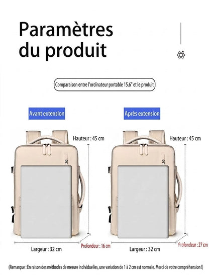Sac à dos de voyage extensible VentoPack™ 24L à 35L pour femmes