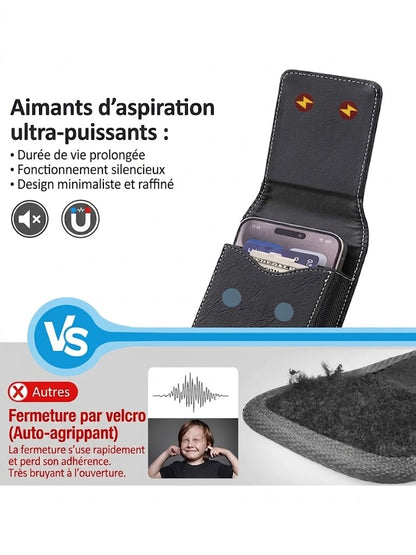 LuxeModa™ Étui de Ceinture en Cuir pour Smartphone