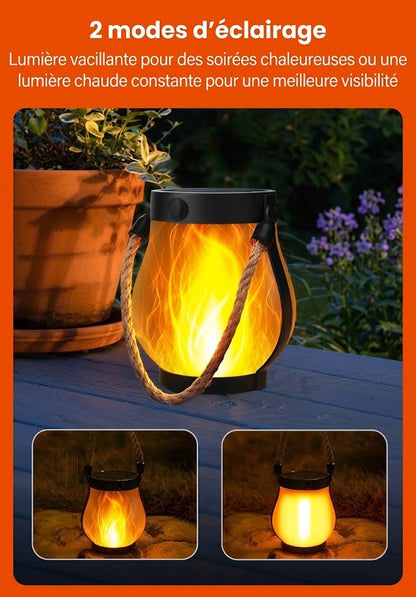 Lanterne à flamme éternelle OmniLiving™ | Effet de feu LED réaliste et lumière chaleureuse