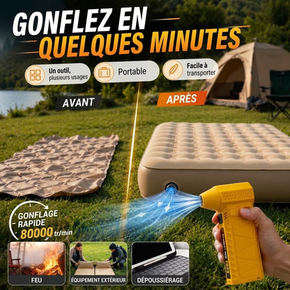Souffleur turbo portable portatif FISHING™ | Souffleur d'air puissant pour le nettoyage et le séchage de voiture