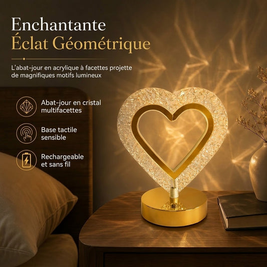 VaraLiving™ Veilleuse Tactile en Cristal Géométrique (Rechargeable USB)