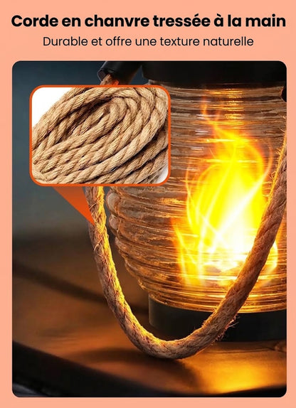 Lanterne à flamme éternelle OmniLiving™ | Effet de feu LED réaliste et lumière chaleureuse