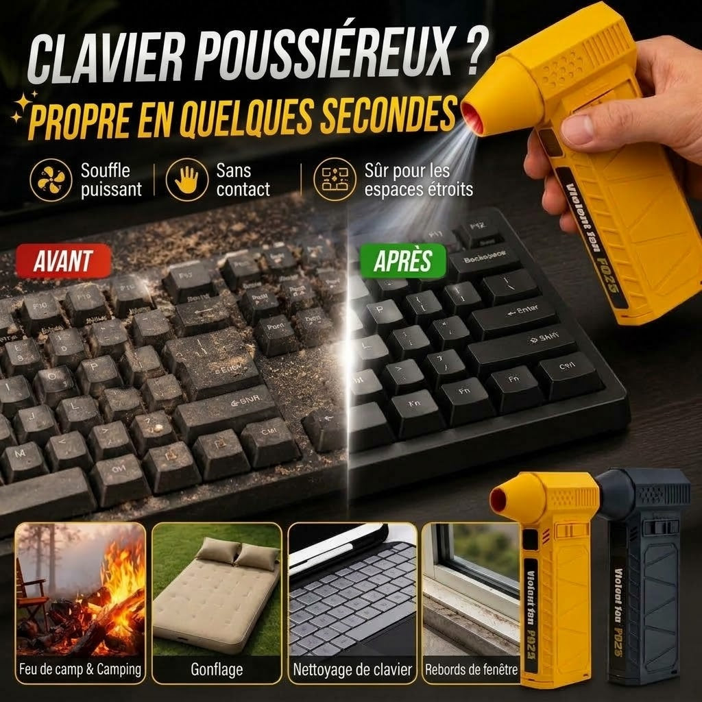 Souffleur turbo portable portatif FISHING™ | Souffleur d'air puissant pour le nettoyage et le séchage de voiture