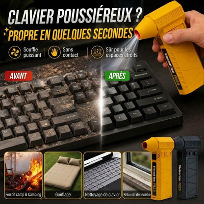 Souffleur turbo portable portatif FISHING™ | Souffleur d'air puissant pour le nettoyage et le séchage de voiture