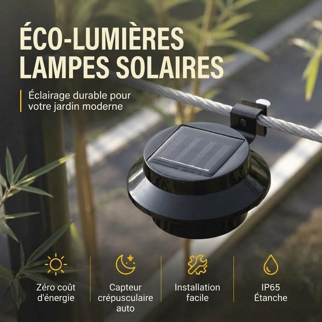 Lampe LED solaire étanche pour avant-toit et mur OmniLiving™ | IP65 et énergie solaire