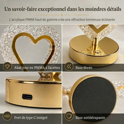VaraLiving™ Veilleuse Tactile en Cristal Géométrique (Rechargeable USB)