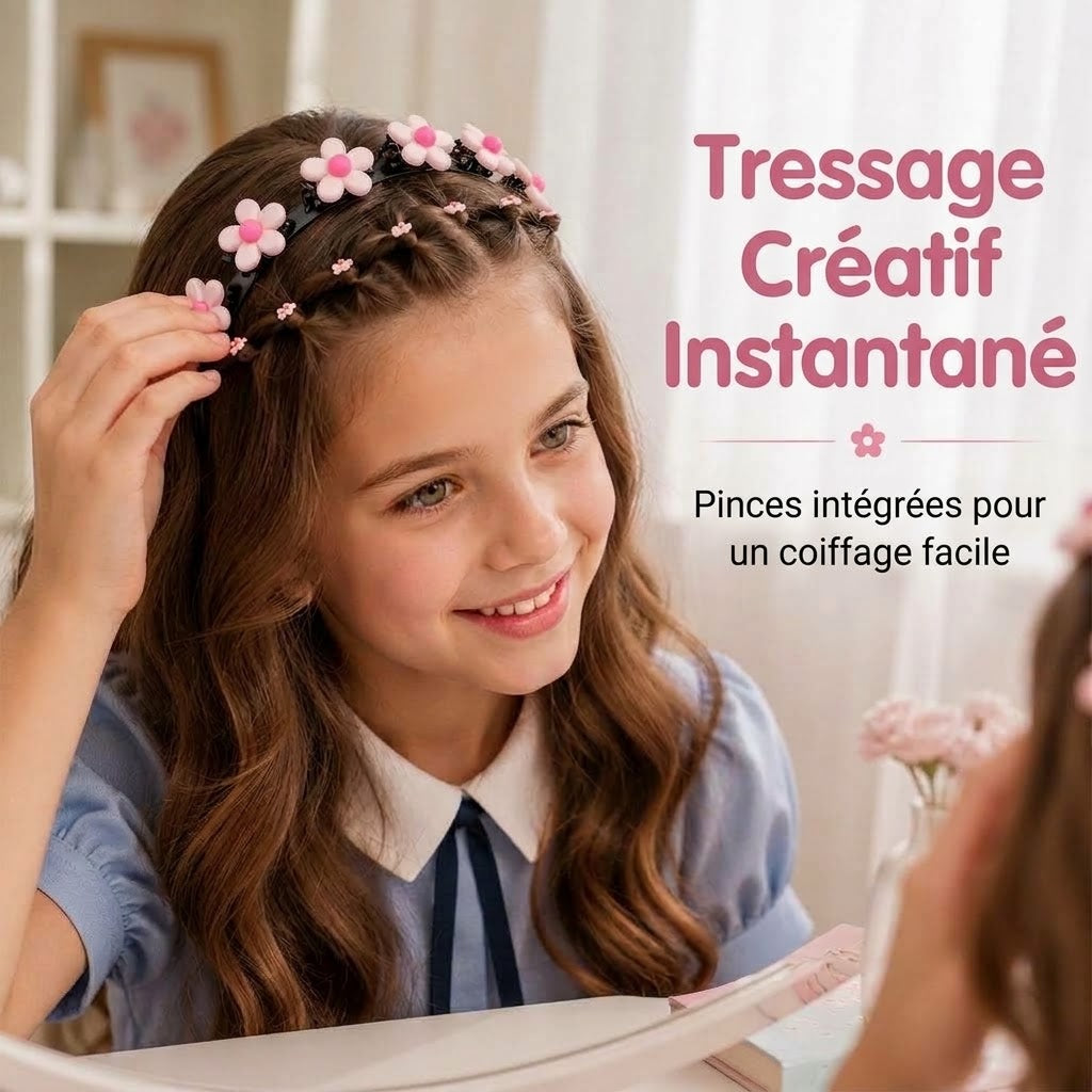 Serre-tête dessin animé avec pinces à tresses pour filles OmniLiving™ | 13 modèles mignons